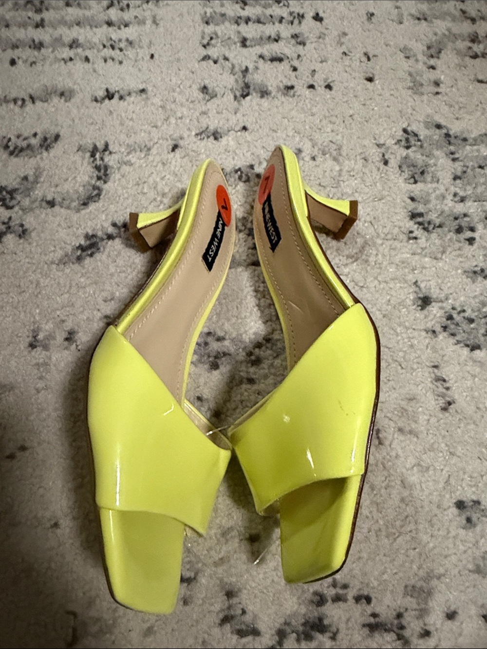 Nine West Neon Lime Open-Toe Slide Mules - Picture 5 of 8